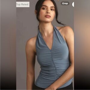 Anthropologie Slate Blue Halter Top